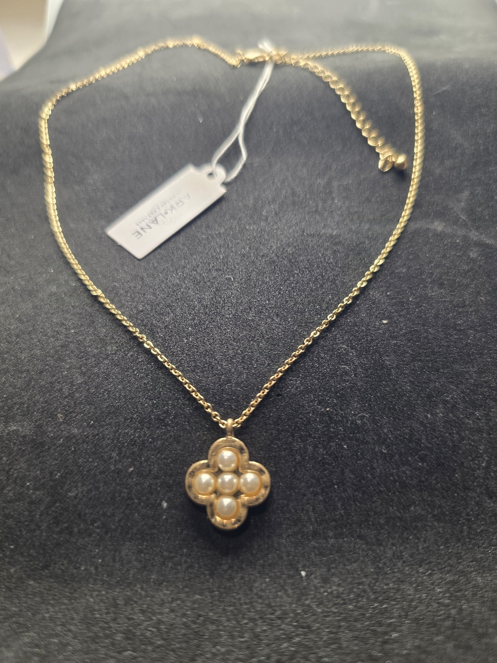 Park Lane Gold Pearl-Cluster Clover Necklace